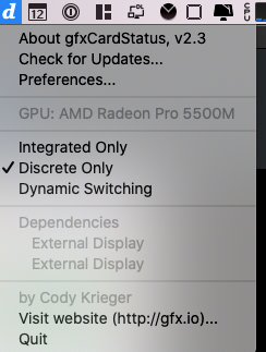 gfx screen with discrete selected